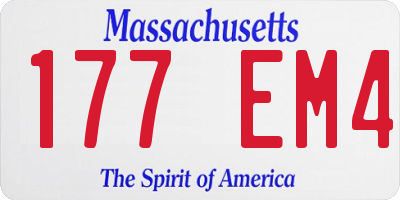 MA license plate 177EM4