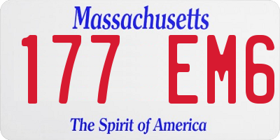MA license plate 177EM6