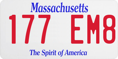 MA license plate 177EM8