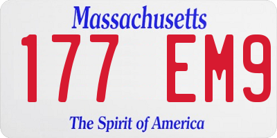 MA license plate 177EM9
