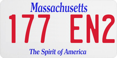 MA license plate 177EN2