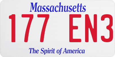 MA license plate 177EN3