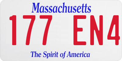 MA license plate 177EN4