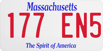 MA license plate 177EN5