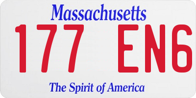 MA license plate 177EN6