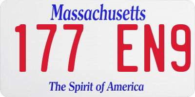 MA license plate 177EN9