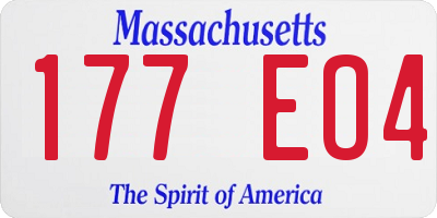 MA license plate 177EO4