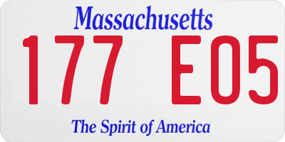 MA license plate 177EO5