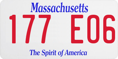 MA license plate 177EO6