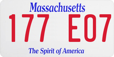MA license plate 177EO7