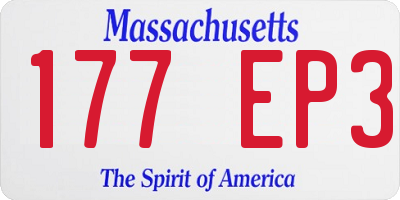 MA license plate 177EP3