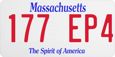 MA license plate 177EP4