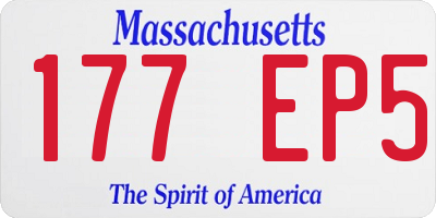 MA license plate 177EP5