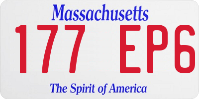 MA license plate 177EP6