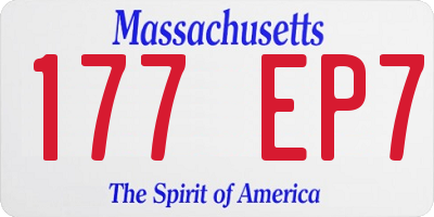 MA license plate 177EP7