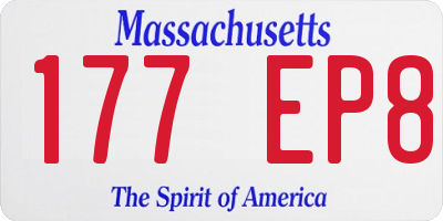 MA license plate 177EP8