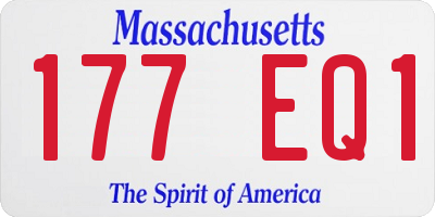 MA license plate 177EQ1