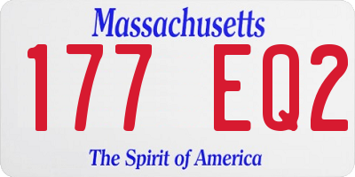 MA license plate 177EQ2