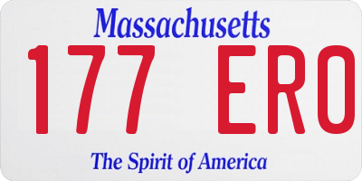 MA license plate 177ER0