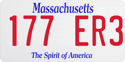 MA license plate 177ER3