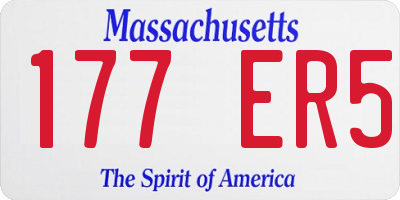 MA license plate 177ER5