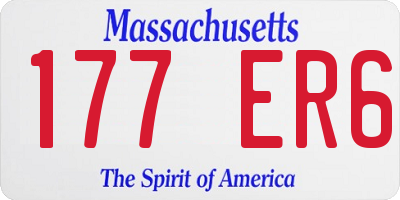 MA license plate 177ER6