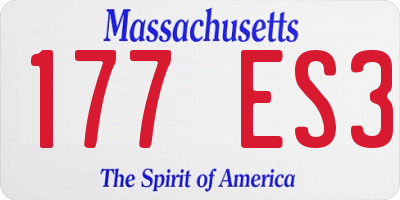 MA license plate 177ES3