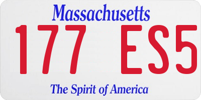 MA license plate 177ES5