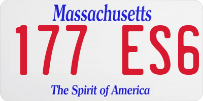 MA license plate 177ES6