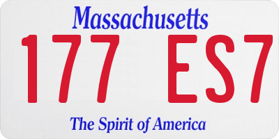 MA license plate 177ES7