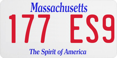 MA license plate 177ES9
