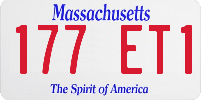 MA license plate 177ET1