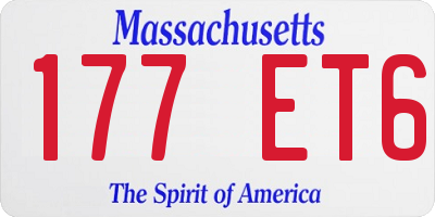 MA license plate 177ET6