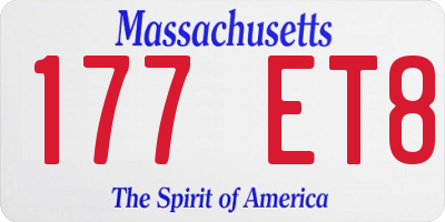 MA license plate 177ET8