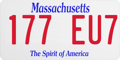 MA license plate 177EU7
