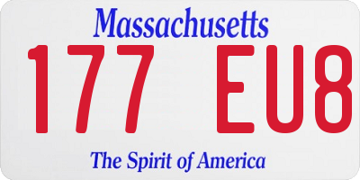 MA license plate 177EU8