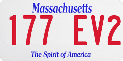 MA license plate 177EV2