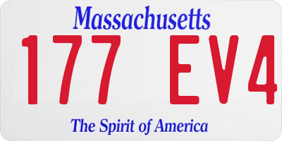 MA license plate 177EV4