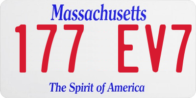 MA license plate 177EV7