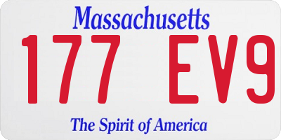 MA license plate 177EV9