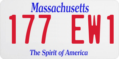 MA license plate 177EW1