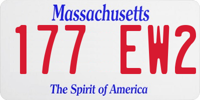 MA license plate 177EW2