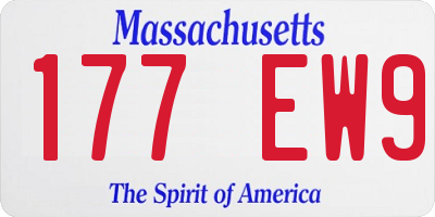 MA license plate 177EW9