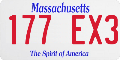 MA license plate 177EX3
