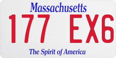 MA license plate 177EX6