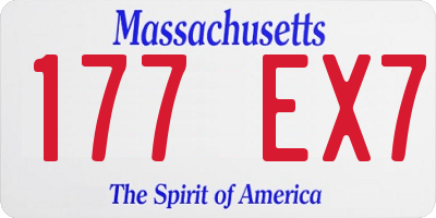 MA license plate 177EX7