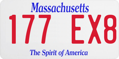 MA license plate 177EX8