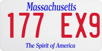MA license plate 177EX9