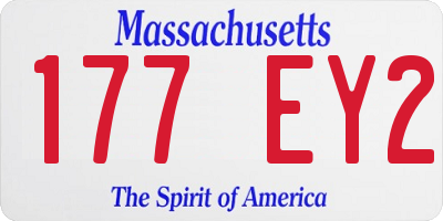 MA license plate 177EY2
