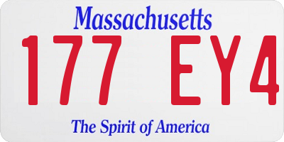 MA license plate 177EY4